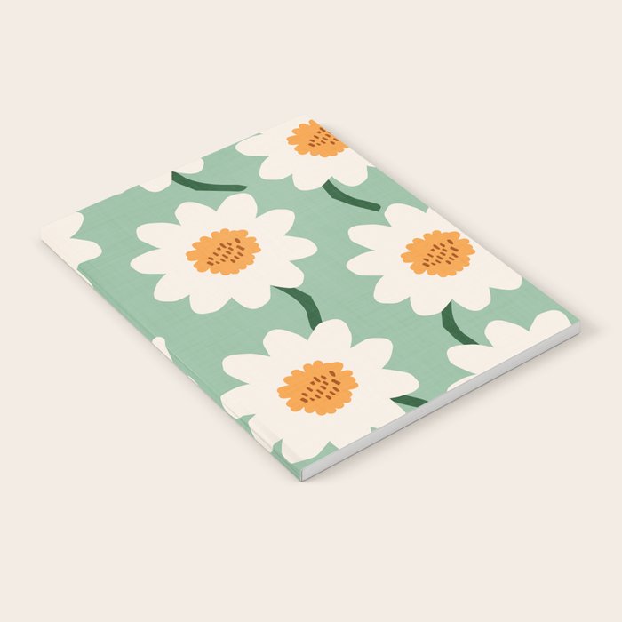 Flower field - mint & orange Notebook Gallery Image 1