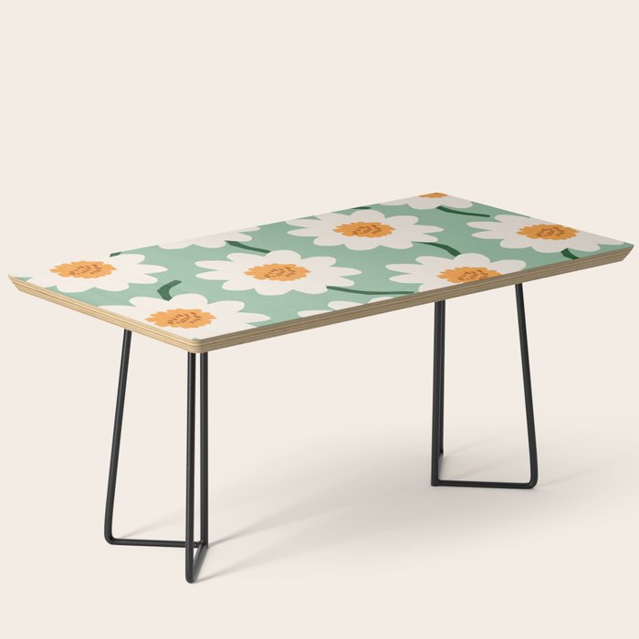 Flower field - mint & orange Coffee Table Gallery Image 1