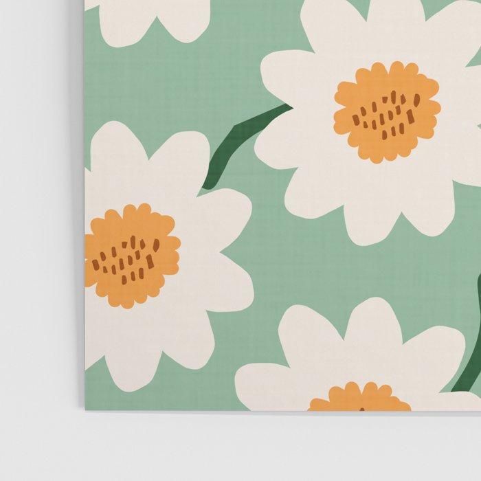 Flower field - mint & orange Poster Gallery Image 3