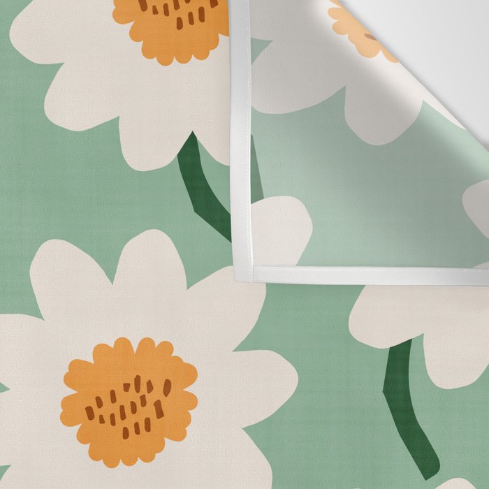Flower field - mint & orange Wall Tapestry Gallery Image 3