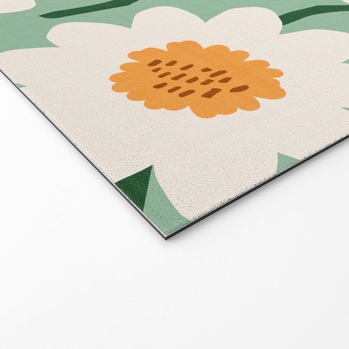 Flower field - mint & orange Welcome Mat Gallery Image 2