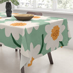 Flower field - mint & orange Tablecloth Gallery Image 3
