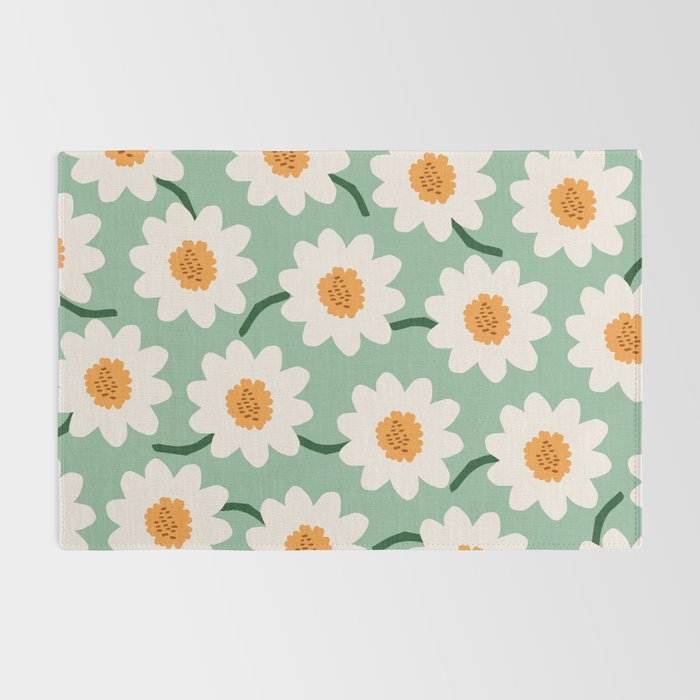 Flower field - mint & orange Rug Gallery Image 2