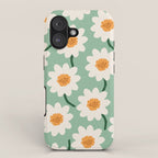 Flower field - mint & orange iPhone Case Gallery Image 1