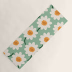 Flower field - mint & orange Yoga Mat Gallery Image 1