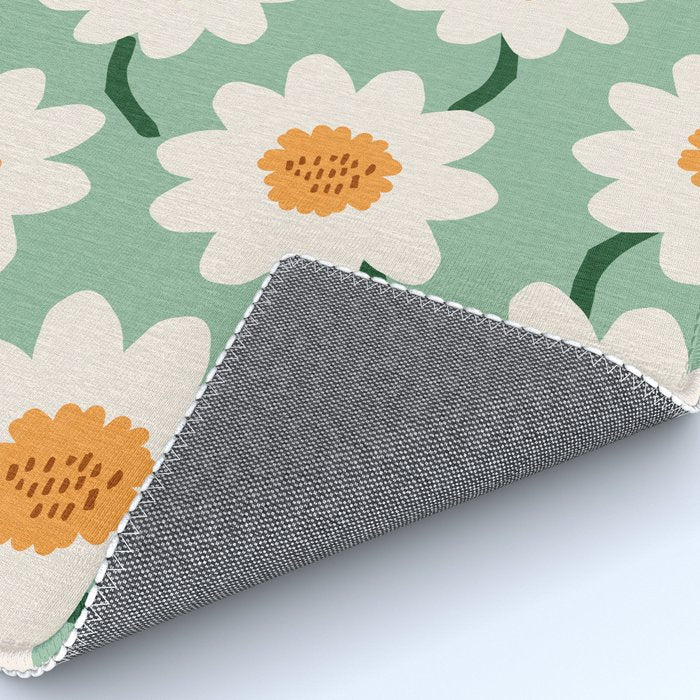 Flower field - mint & orange Rug Gallery Image 4