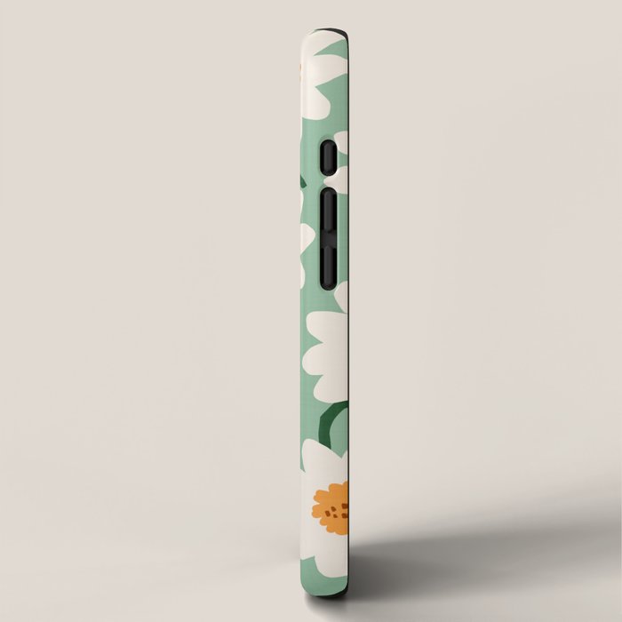 Flower field - mint & orange iPhone Case Gallery Image 2