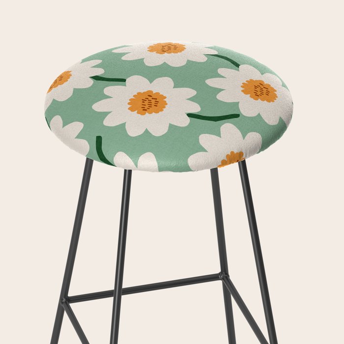 Flower field - mint & orange Stool Gallery Image 2