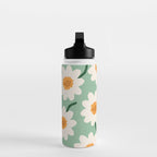 Flower field - mint & orange Water Bottle Gallery Image 3
