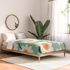 Flower field - mint & orange Comforter Gallery Image 2