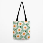 Flower field - mint & orange Tote Bag Gallery Image 2
