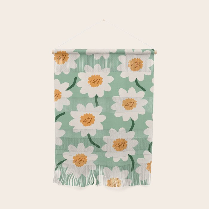Flower field - mint & orange Wall Hanging Gallery Image 1