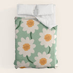 Flower field - mint & orange Duvet Cover Gallery Image 6