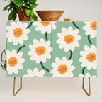 Flower field - mint & orange Credenza Gallery Image 1