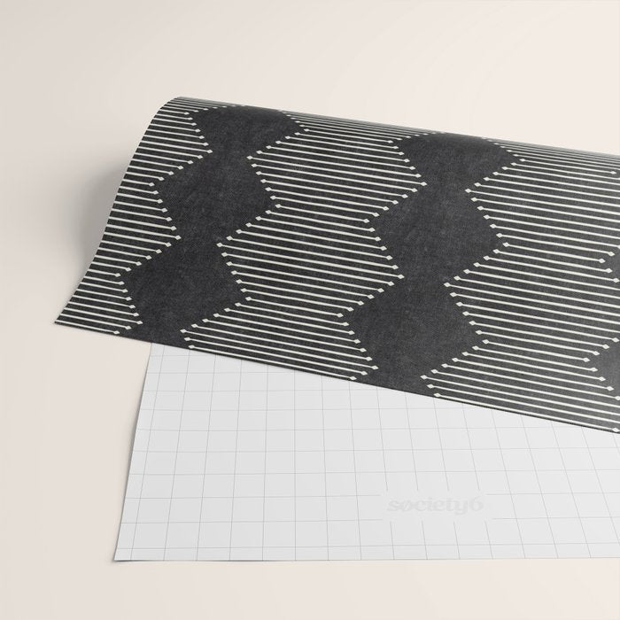 mudcloth diamonds - onyx Wrapping Paper Gallery Image 2