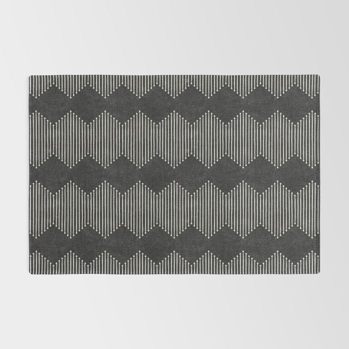 mudcloth diamonds - onyx Rug Gallery Image 2