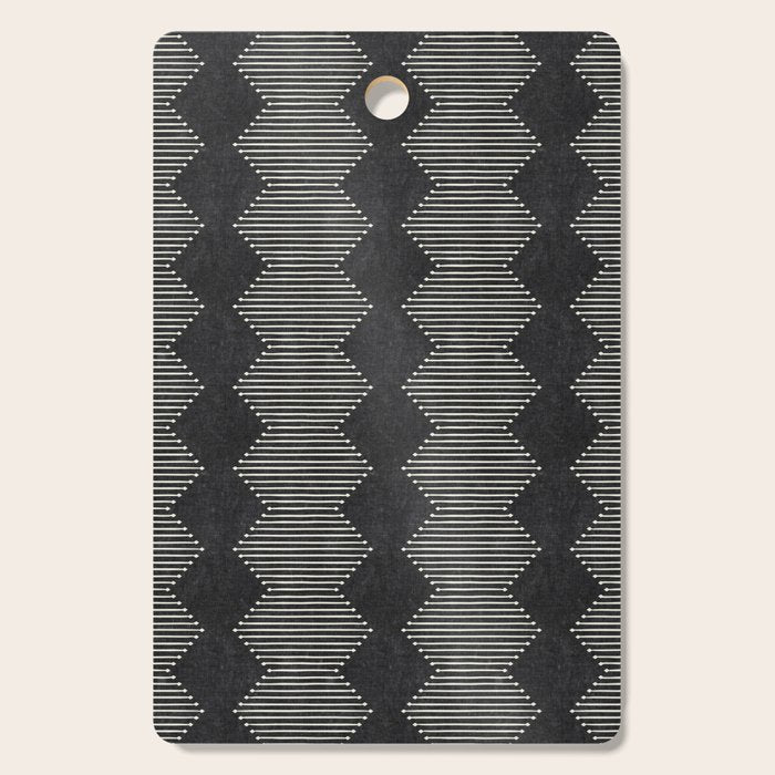 mudcloth diamonds - onyx Cutting Board Gallery Image 1