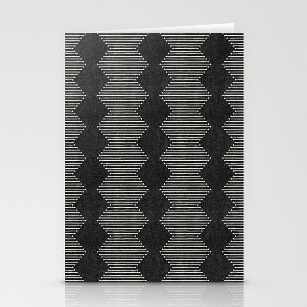 mudcloth diamonds - onyx Stationery Card Gallery Image 2