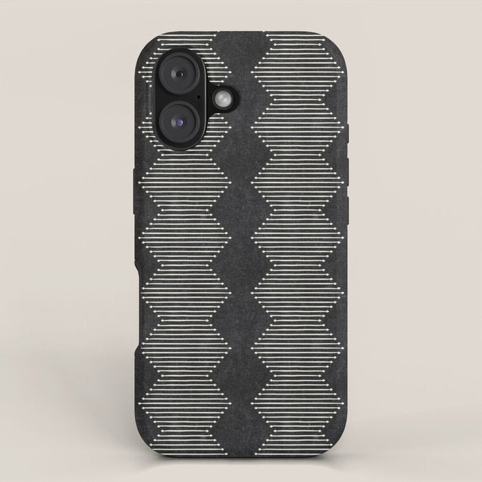 mudcloth diamonds - onyx iPhone Case Gallery Image 1