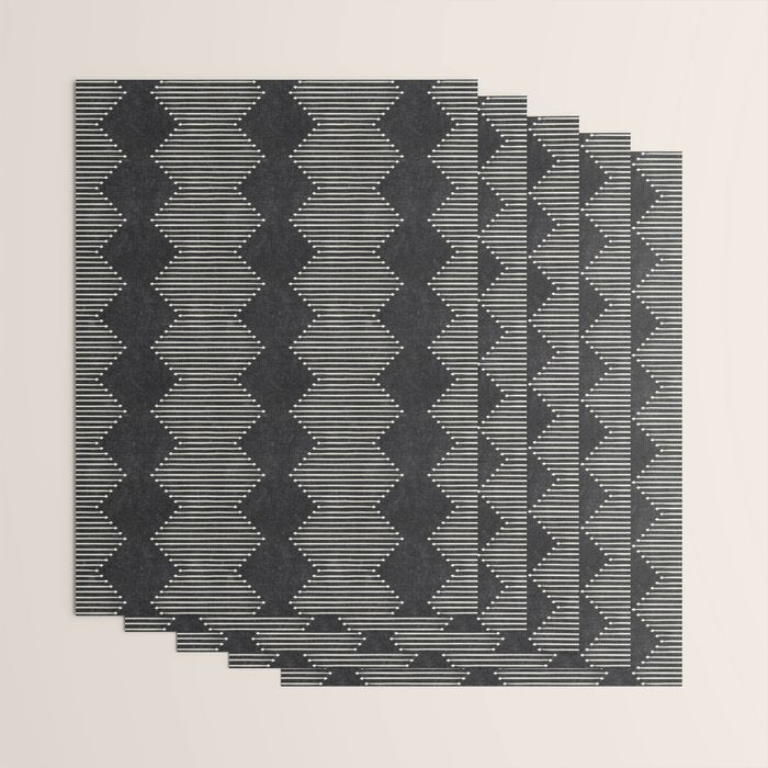 mudcloth diamonds - onyx Wrapping Paper Gallery Image 3