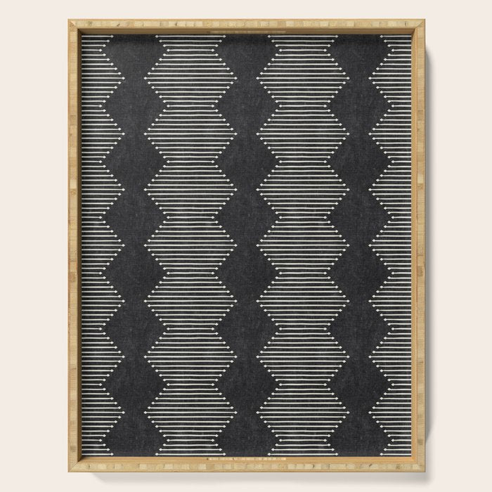 mudcloth diamonds - onyx Serving Tray Gallery Image 1