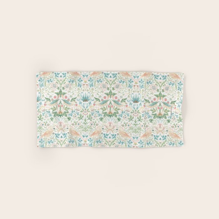 William Morris Strawberry Thief Cochineal Willow Bath Towel Gallery Image 1