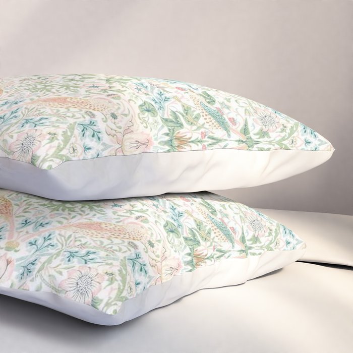 William Morris Strawberry Thief Cochineal Willow Pillow Sham Gallery Image 3