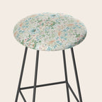 William Morris Strawberry Thief Cochineal Willow Stool Gallery Image 2