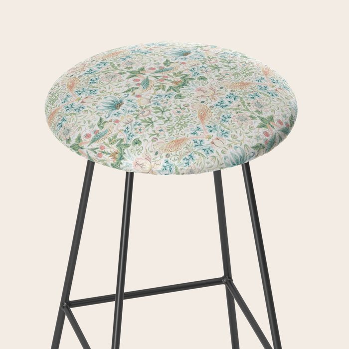 William Morris Strawberry Thief Cochineal Willow Stool Gallery Image 2