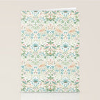 William Morris Strawberry Thief Cochineal Willow Stationery Card Gallery Image 2