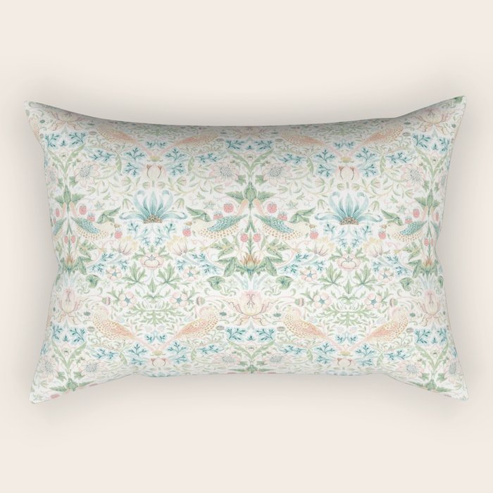 William Morris Strawberry Thief Cochineal Willow Rectangular Pillow Gallery Image 1
