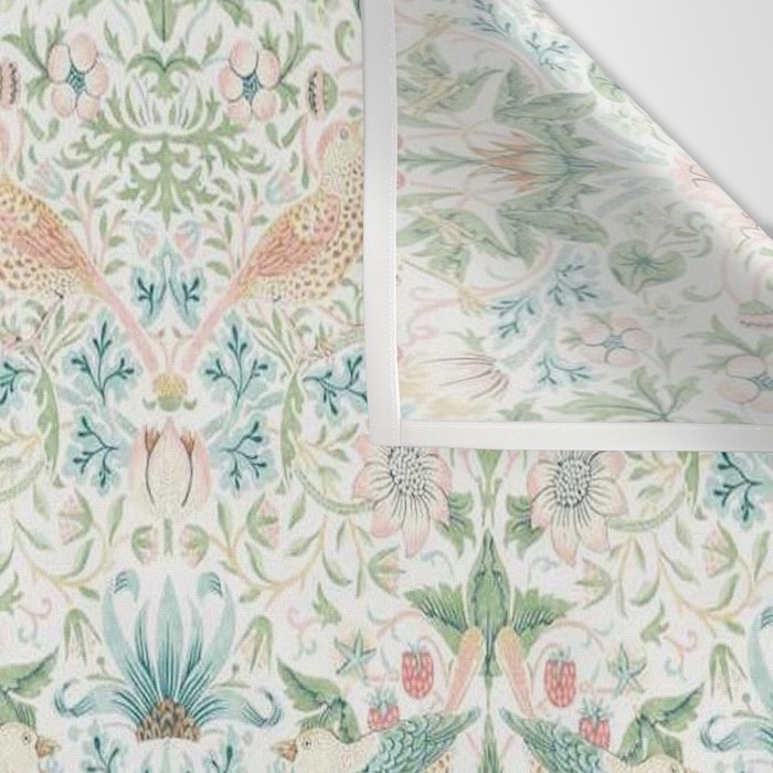 William Morris Strawberry Thief Cochineal Willow Wall Tapestry Gallery Image 3