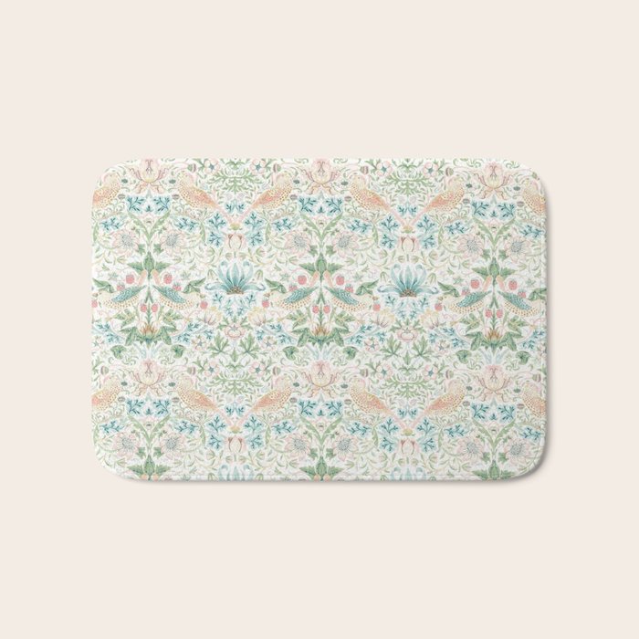 William Morris Strawberry Thief Cochineal Willow Bath Mat Gallery Image 1