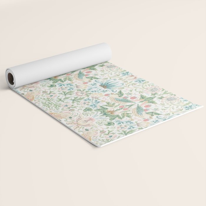 William Morris Strawberry Thief Cochineal Willow Yoga Mat Gallery Image 2