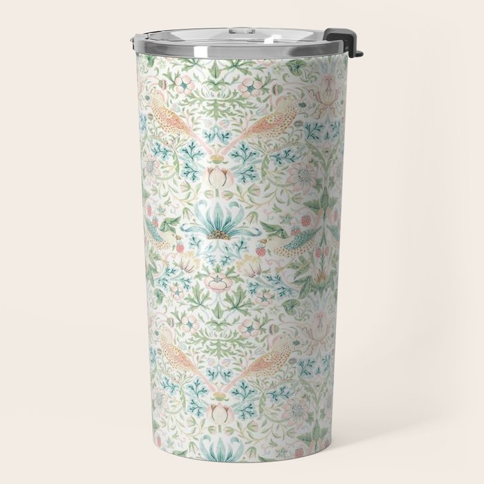 William Morris Strawberry Thief Cochineal Willow Travel Mug Gallery Image 2