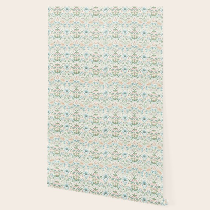 William Morris Strawberry Thief Cochineal Willow Wallpaper Gallery Image 2