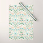 William Morris Strawberry Thief Cochineal Willow Wrapping Paper Gallery Image 1