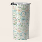 William Morris Strawberry Thief Cochineal Willow Travel Mug Gallery Image 3