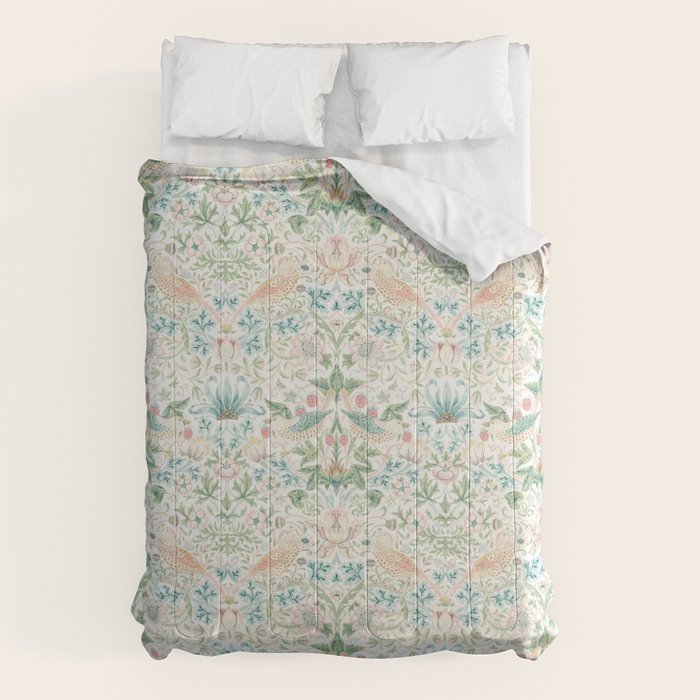 William Morris Strawberry Thief Cochineal Willow Comforter Gallery Image 6