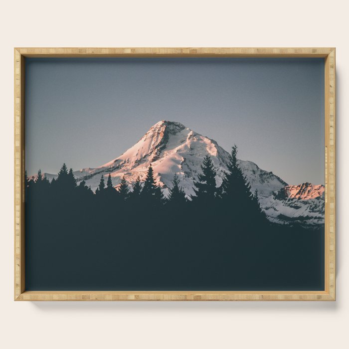 First Light on Mount Hood Serving Tray Gallery Image 1