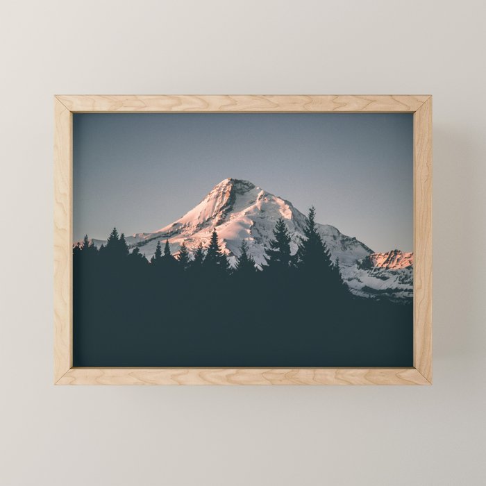 First Light on Mount Hood Mini Art Print Gallery Image 1