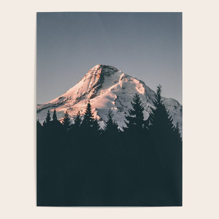 First Light on Mount Hood Poster Gallery Image 1