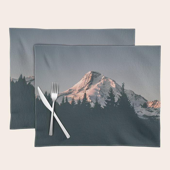 First Light on Mount Hood Placemat Gallery Image 1