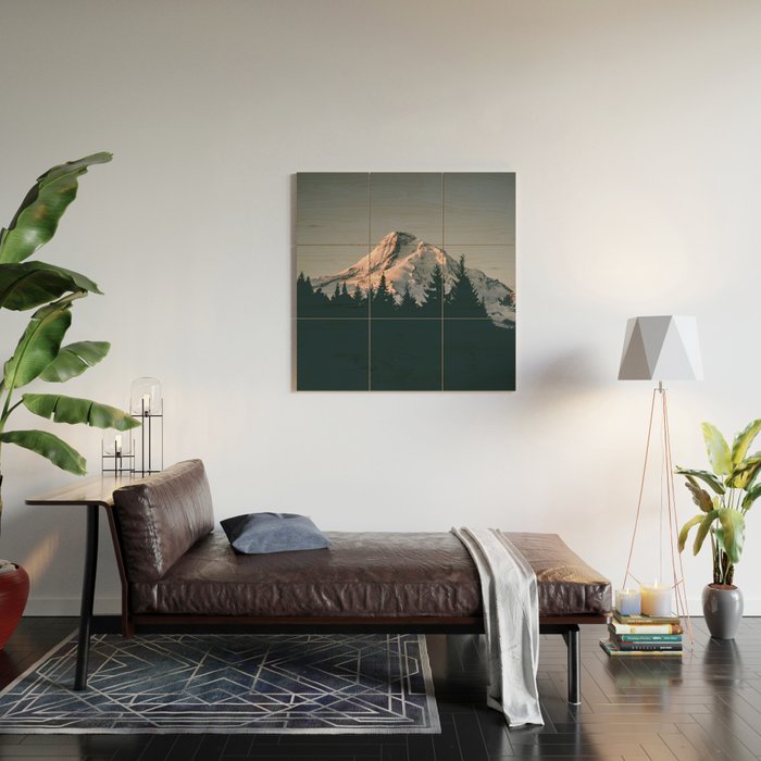 First Light on Mount Hood Wood Wall Art Gallery Image 2