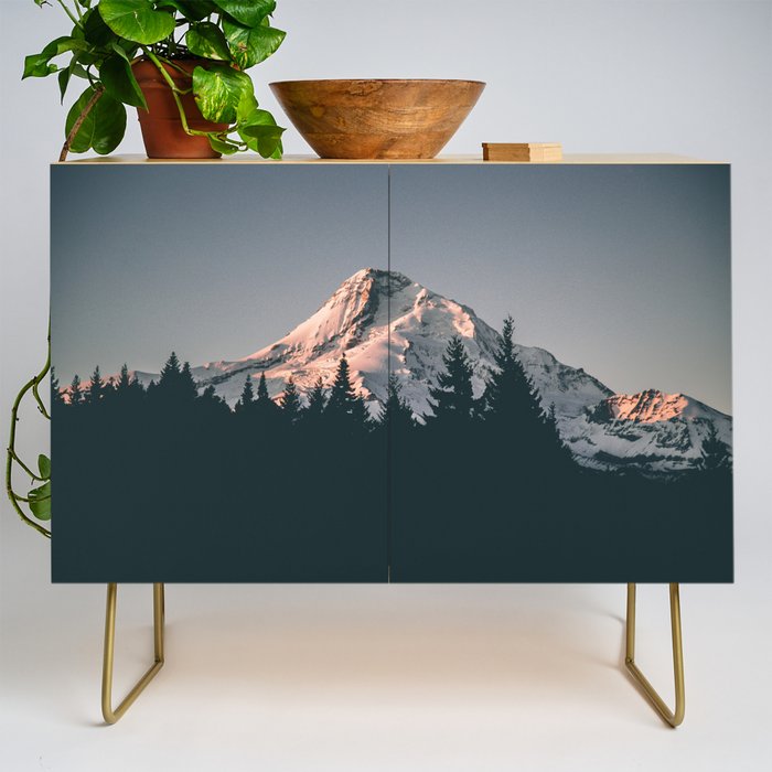 First Light on Mount Hood Credenza Gallery Image 1