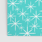 Mid Century Modern Twinkling Starburst Pattern in Robins Egg Turquoise Blue and White Poster Gallery Image 3