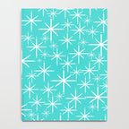 Mid Century Modern Twinkling Starburst Pattern in Robins Egg Turquoise Blue and White Notebook Gallery Image 4