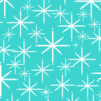 Mid Century Modern Twinkling Starburst Pattern in Robins Egg Turquoise Blue and White Coffee Mug Gallery Image 2