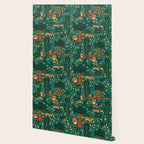 Foxes Playing in the Emerald Forest Wallpaper Gallery Image 2