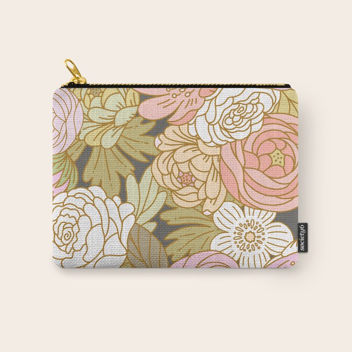 Boho Blooms | Pastel Fall Colors Carry All Pouch Gallery Image 1